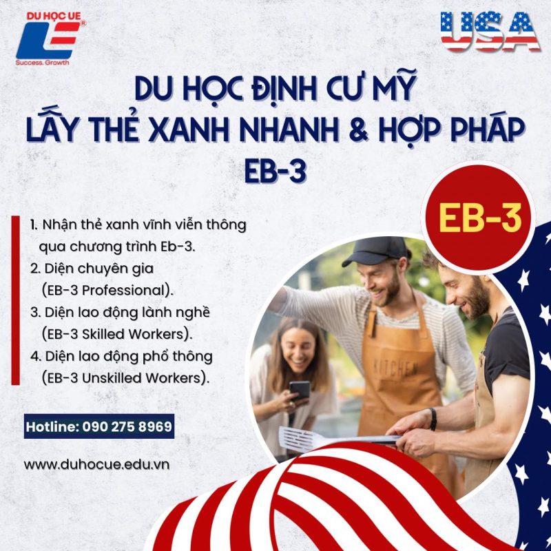 DU HỌC – LẤY THẺ XANH ĐỊNH CƯ HỢP PHÁP: EB-3